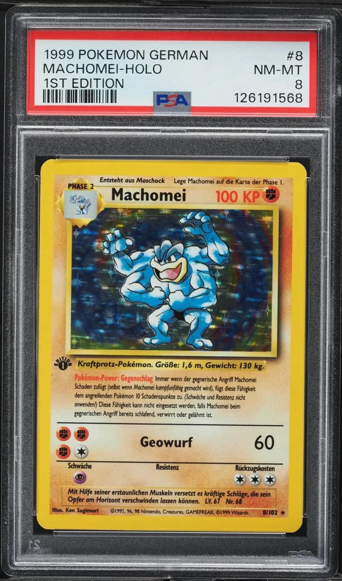 Machomei-Holo 1st Edition, German, PSA 8