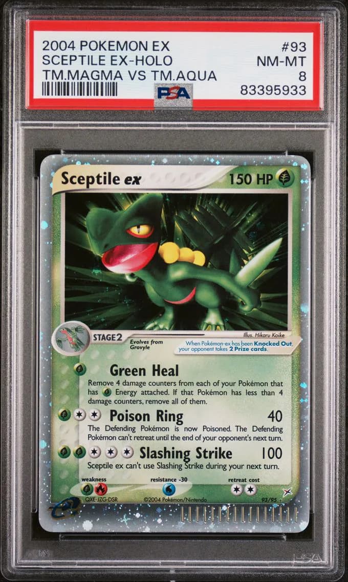 Sceptile EX-Holo, EX Team Magma VS Team Aqua, PSA 8
