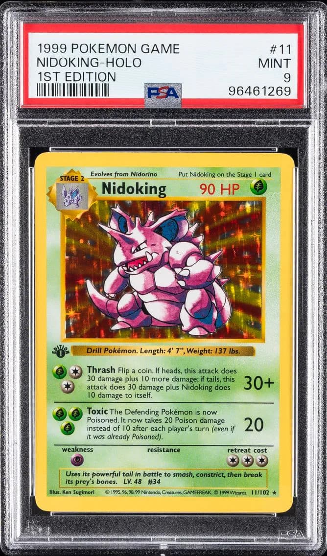 Nidoking-Holo 1st Edition, Game, PSA 9