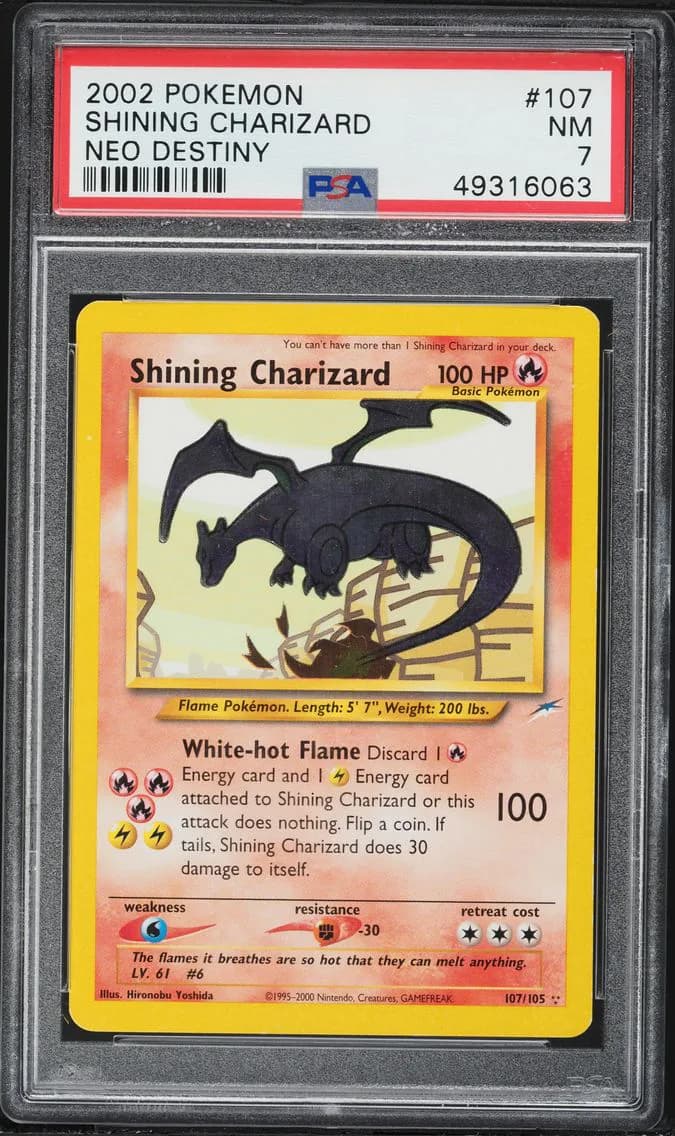Shining Charizard, Neo Destiny, PSA 7