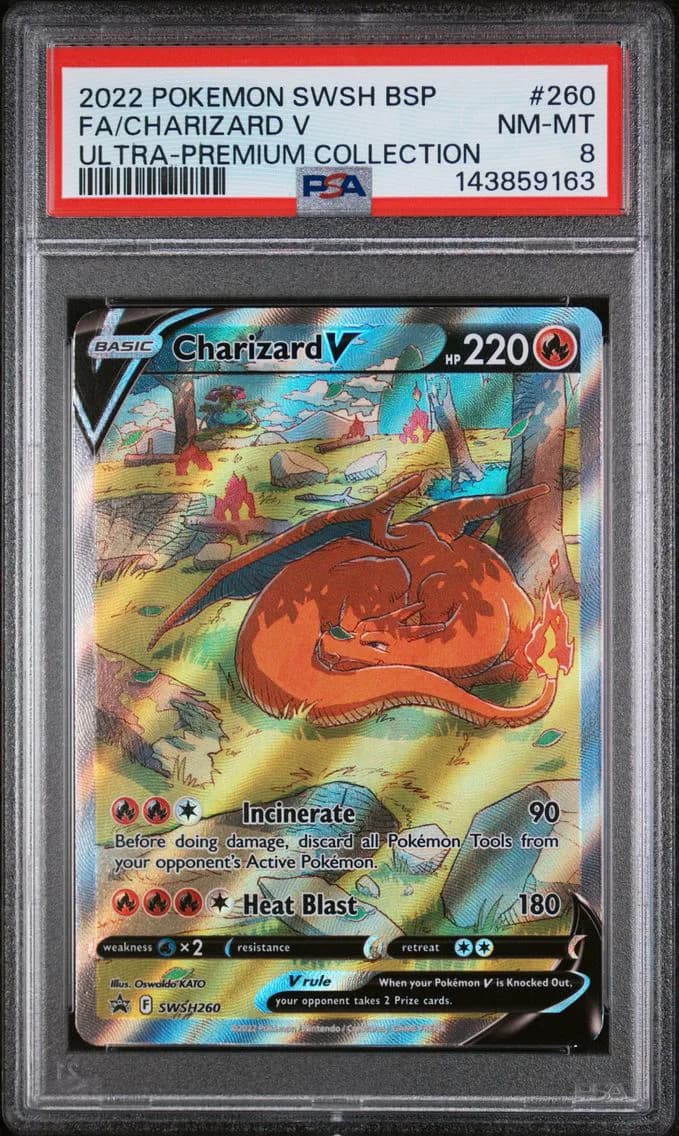 Charizard V, Swsh Black Star Promo, PSA 8