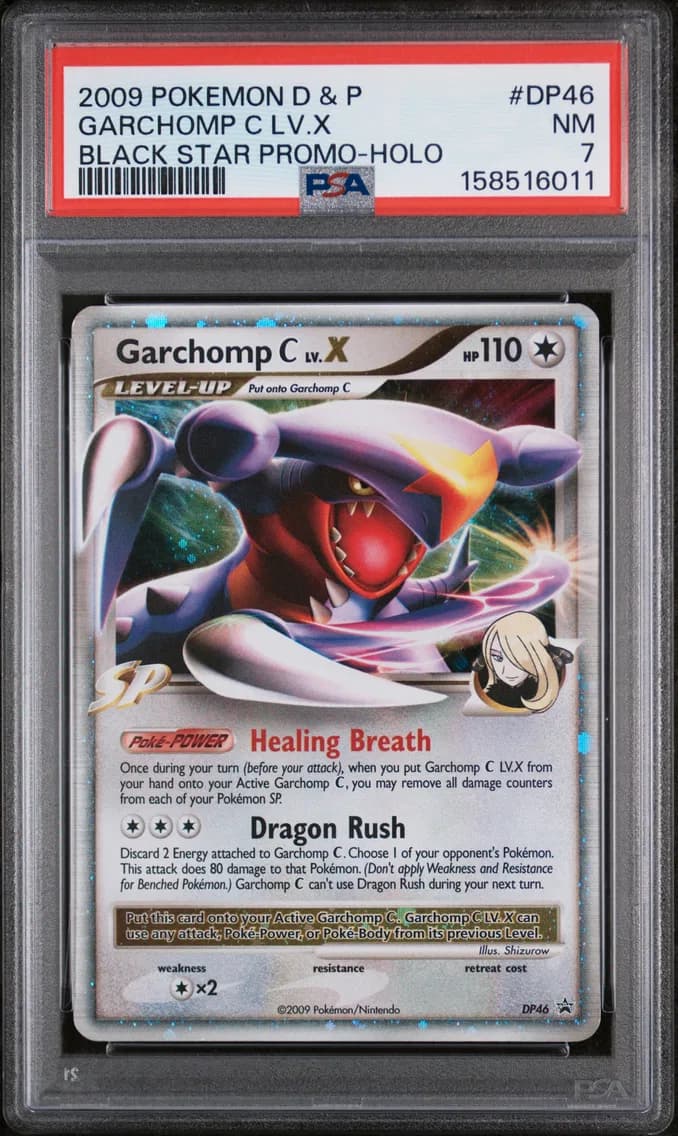 Garchomp C LV.X, Diamond & Pearl Black Star Promo, PSA 7