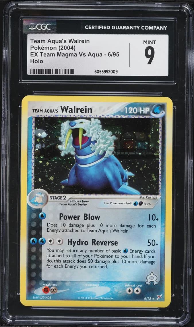 Team Aqua's Walrein, EX Team Magma Vs Team Aqua, CGC 9