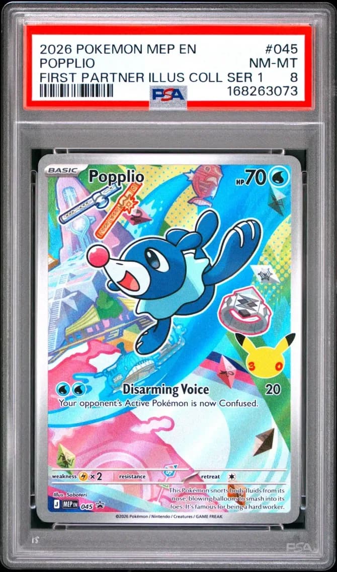 Popplio, Me Black Star Promo, PSA 8