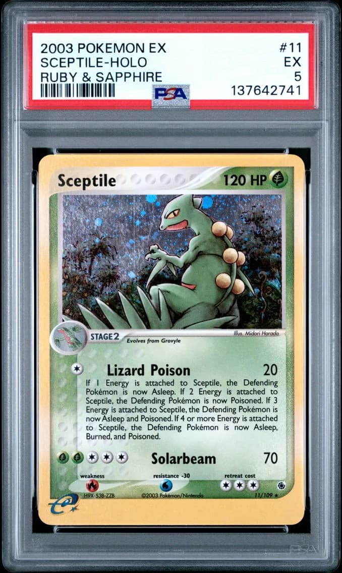 Sceptile-Holo, EX Ruby & Sapphire, PSA 5