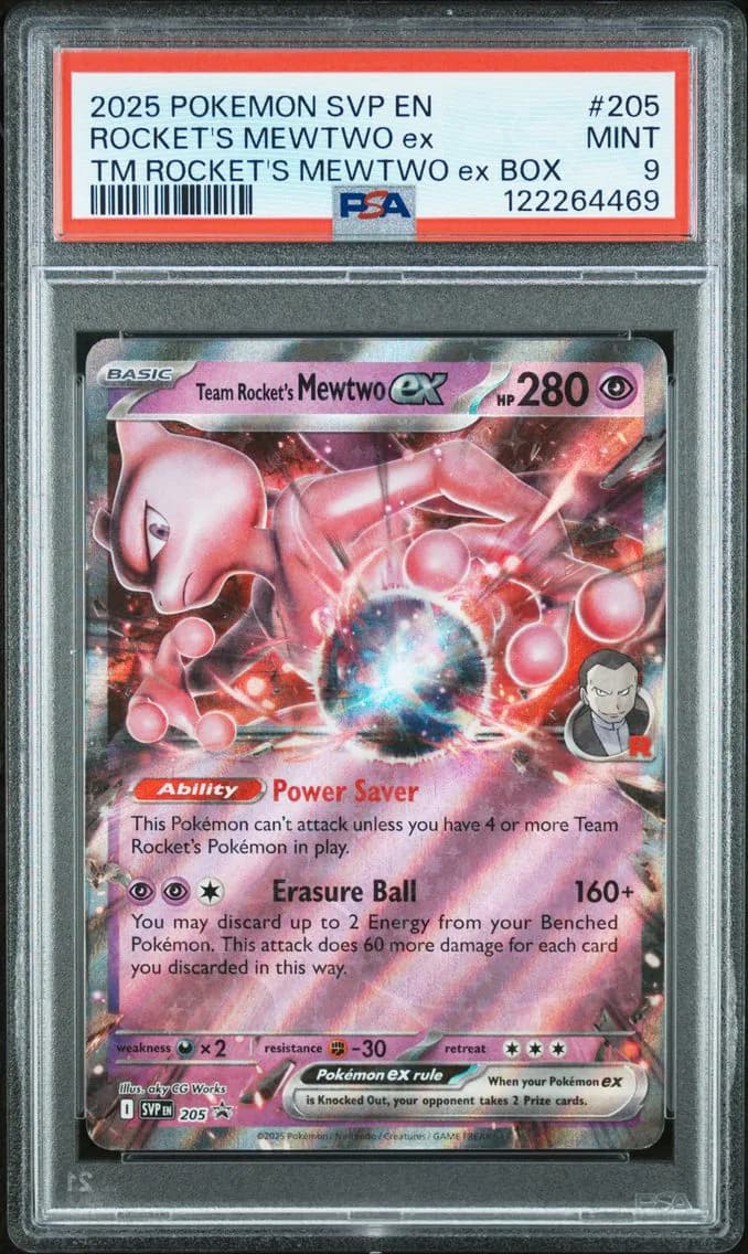 Team Rocket's Mewtwo EX, SV Black Star Promo, PSA 9