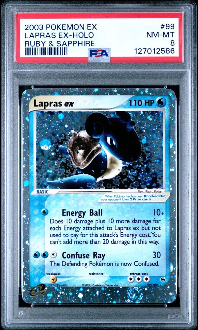 Lapras EX-Holo, EX Ruby & Sapphire, PSA 8