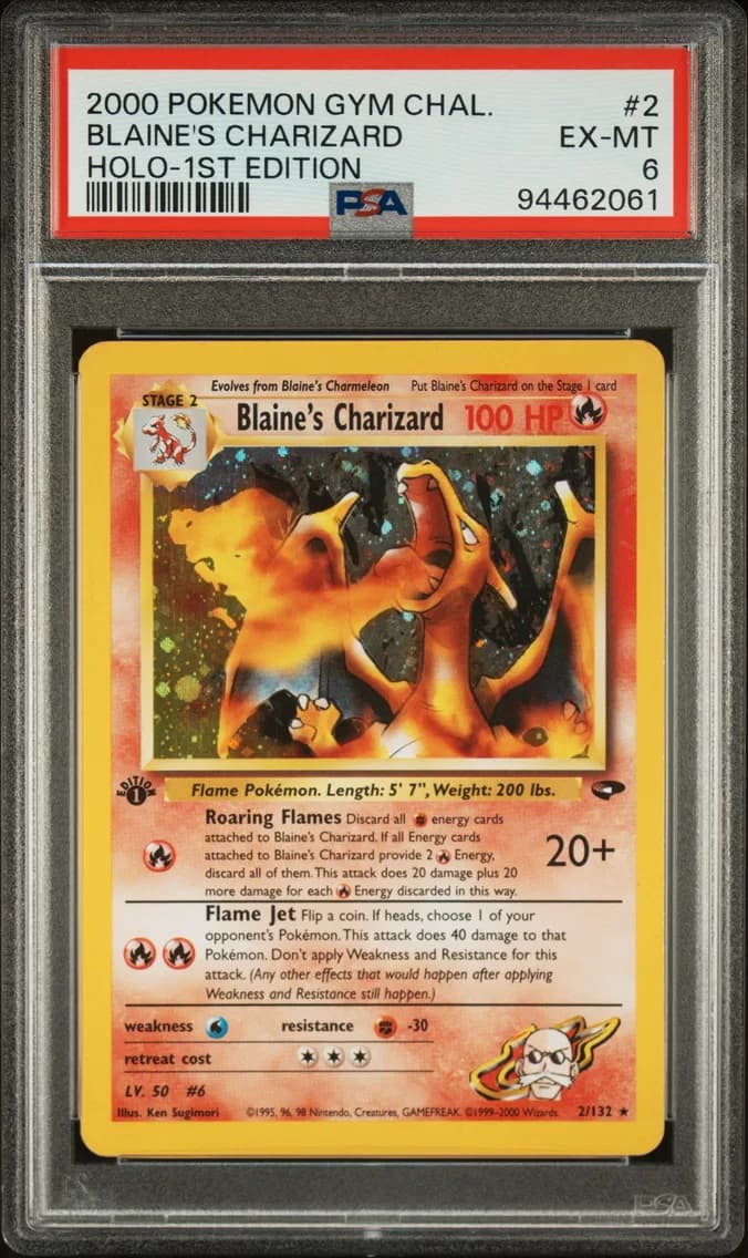 Blaine's Charizard, Gym Challenge, PSA 6