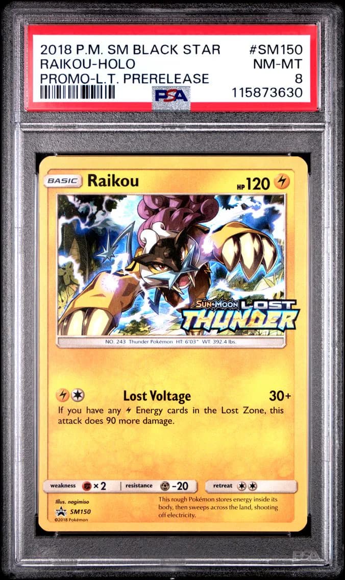 Raikou-Holo, SM Black Star Promo, PSA 8