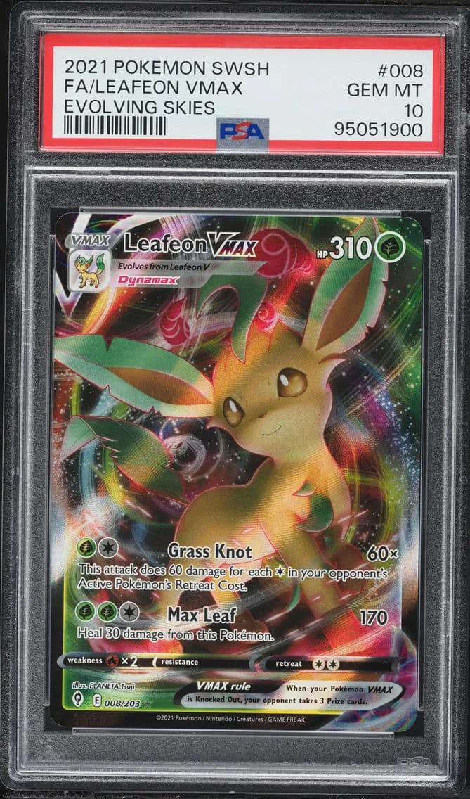 Leafeon VMAX, Sword & Shield Evolving Skies, PSA 10