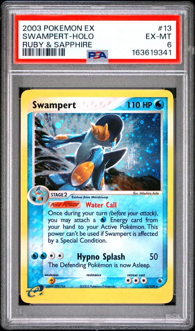 Swampert-Holo, EX Ruby & Sapphire, PSA 6