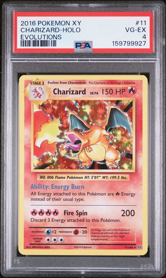 Charizard-Holo, XY Evolutions, PSA 4