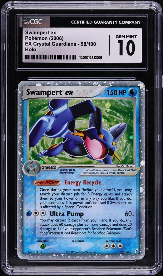 Swampert ex, EX Crystal Guardians, CGC 10