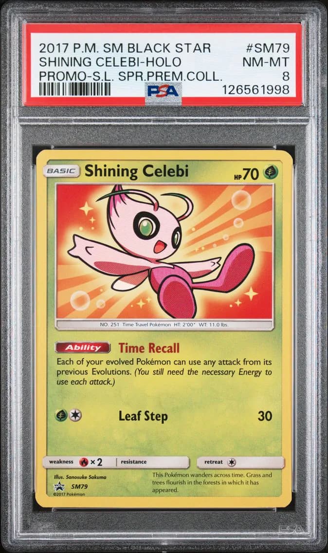 Shining Celebi-Holo, SM Black Star Promo, PSA 8