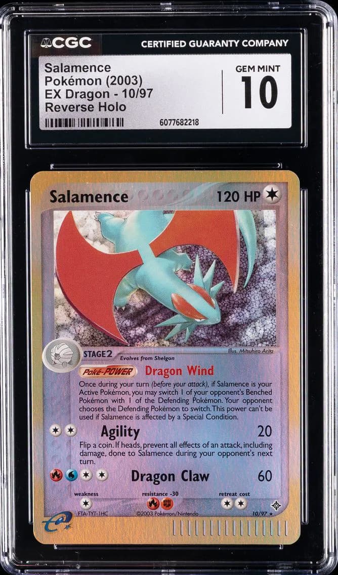 Salamence-Reverse Foil, EX Dragon, CGC 10