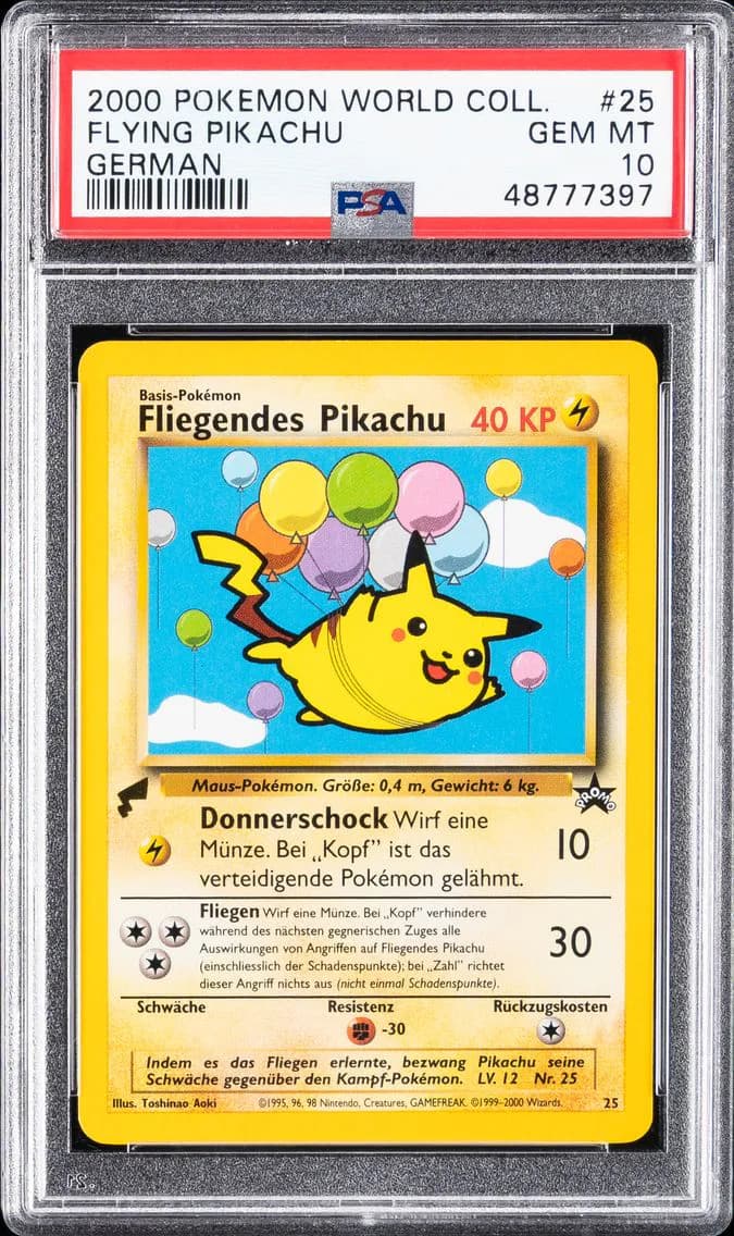 Flying Pikachu, Pikachu World Collection, PSA 10