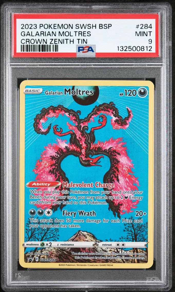 Galarian Moltres, Swsh Black Star Promo, PSA 9