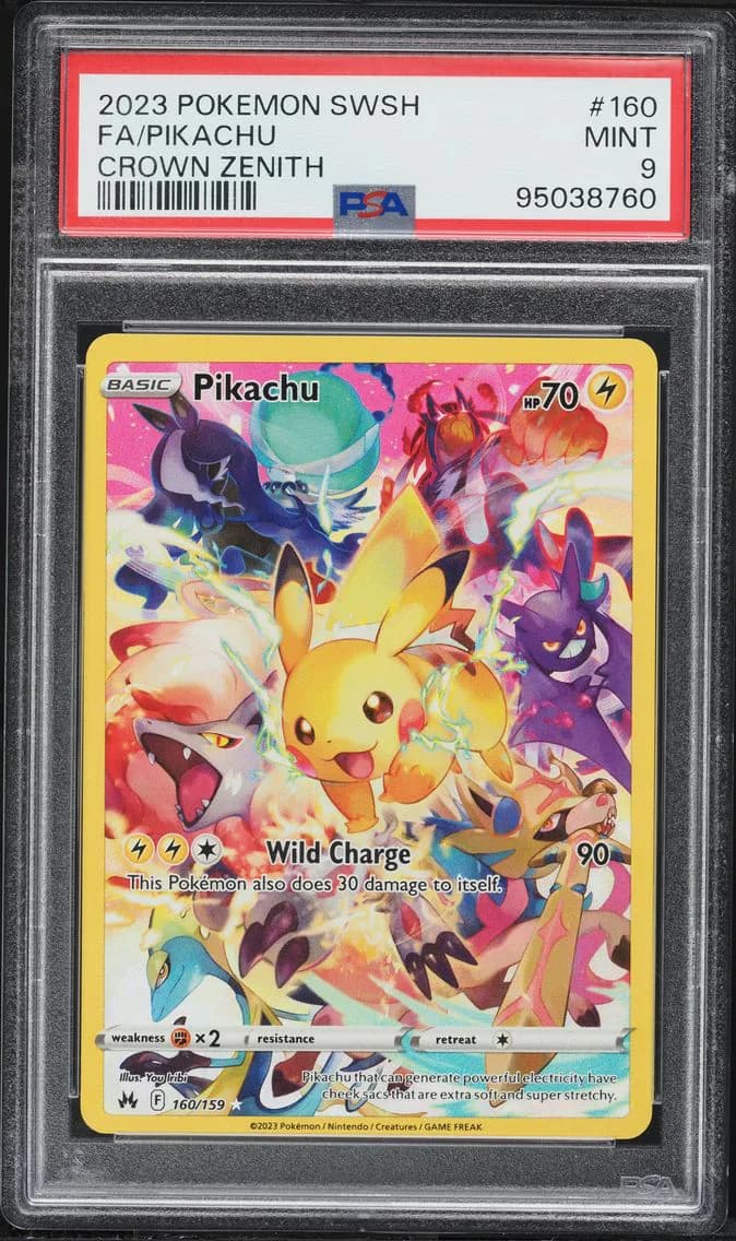 Pikachu, Sword and Shield Crown Zenith, PSA 9