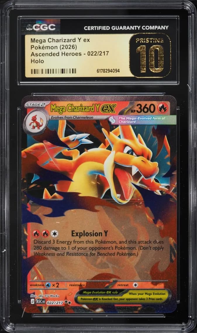 Mega Charizard Y EX, Ascended Heroes, CGC 10