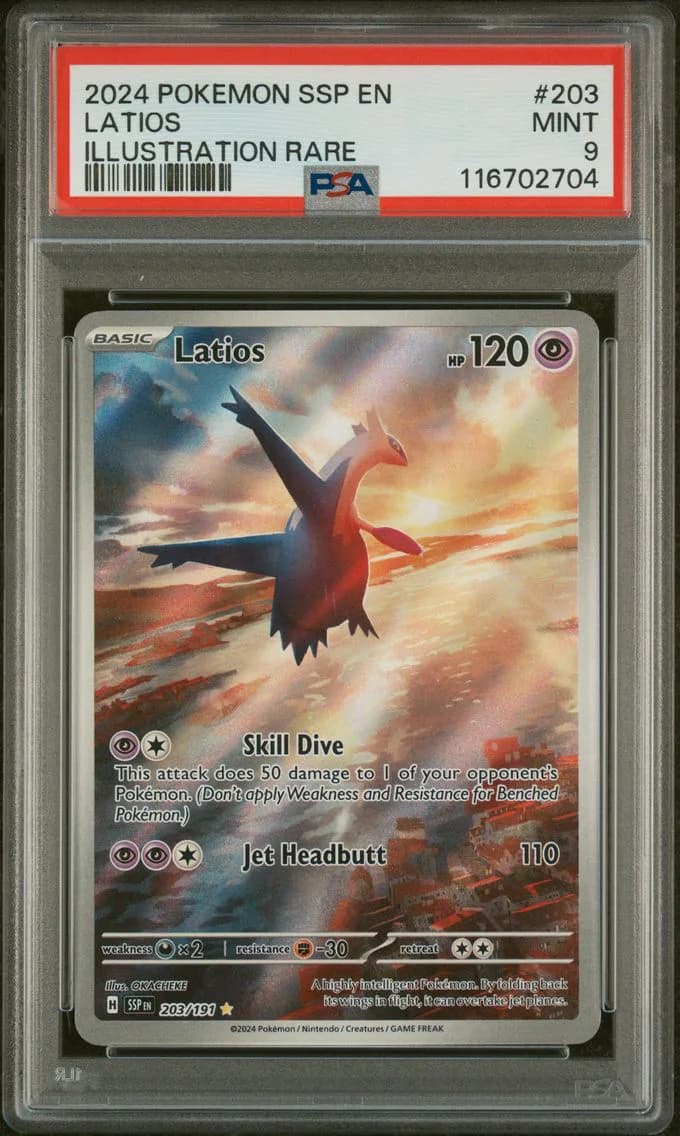 Latios, Surging Sparks, PSA 9