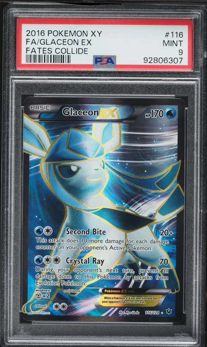 Glaceon EX, XY Fates Collide, PSA 9