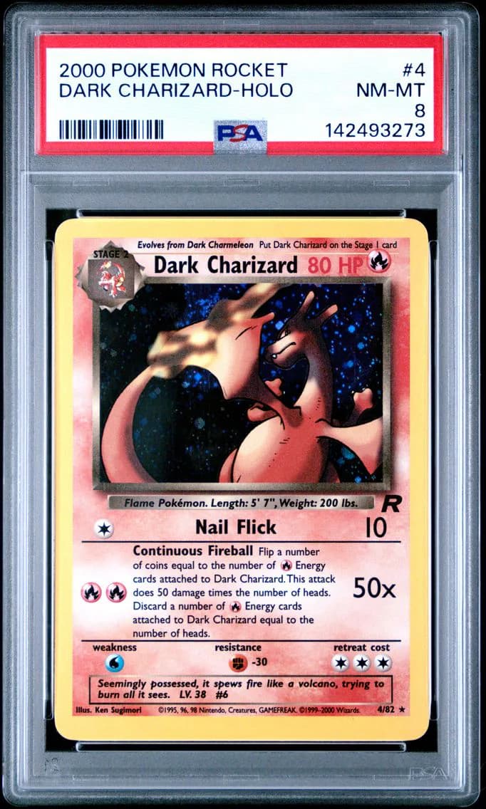 Dark Charizard-Holo, Rocket, PSA 8
