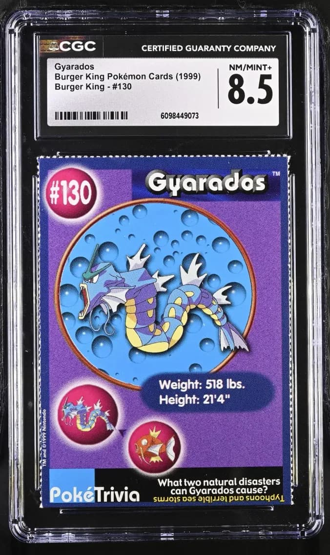 Gyarados, Burger King Pokémon Cards, CGC 8.5
