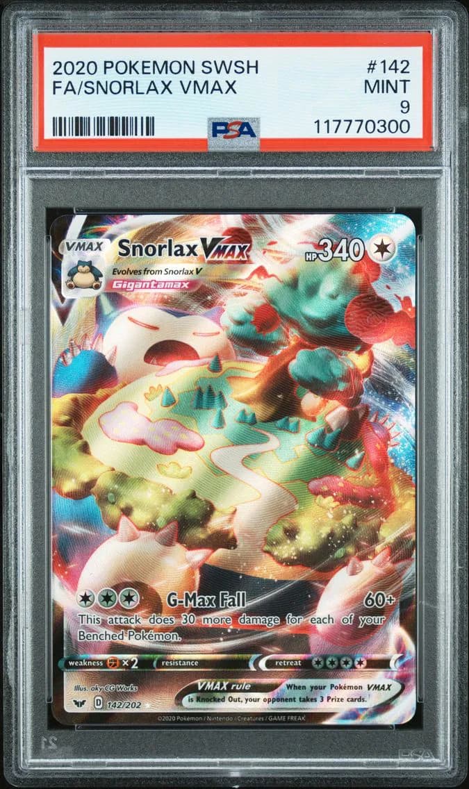 Snorlax VMAX, Sword & Shield, PSA 9
