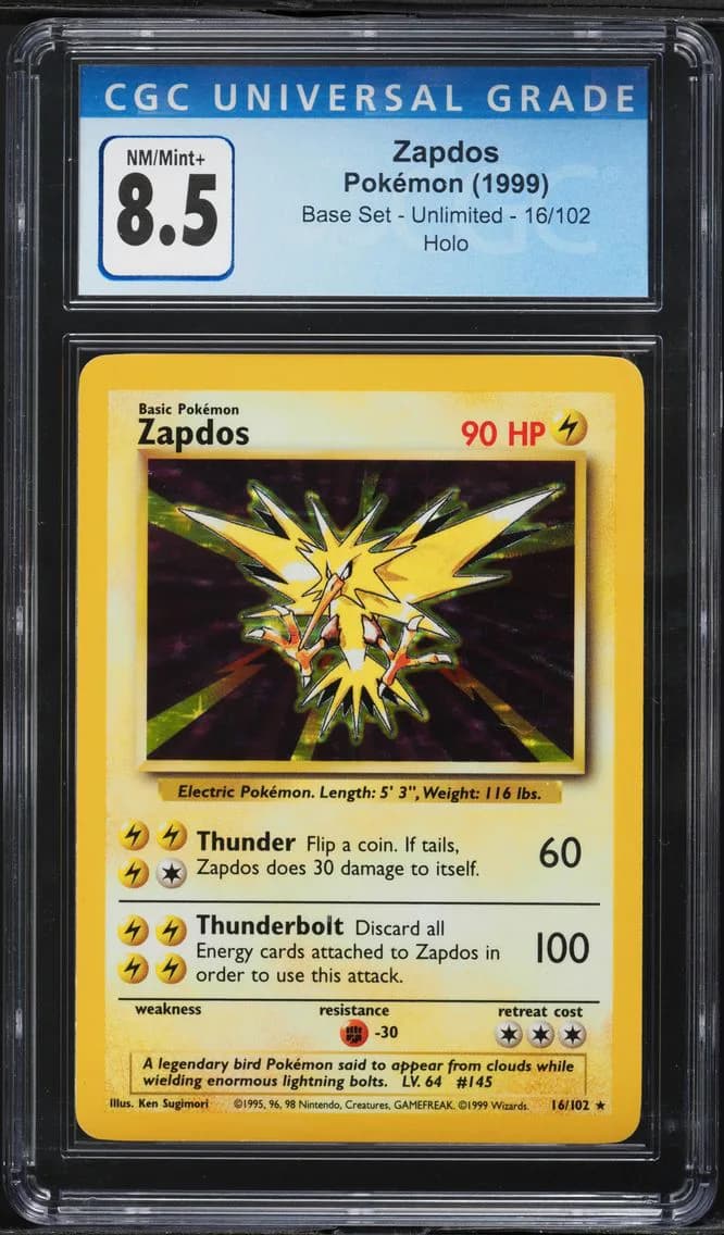 Zapdos-Holo, Base Set - Unlimited, CGC 8.5