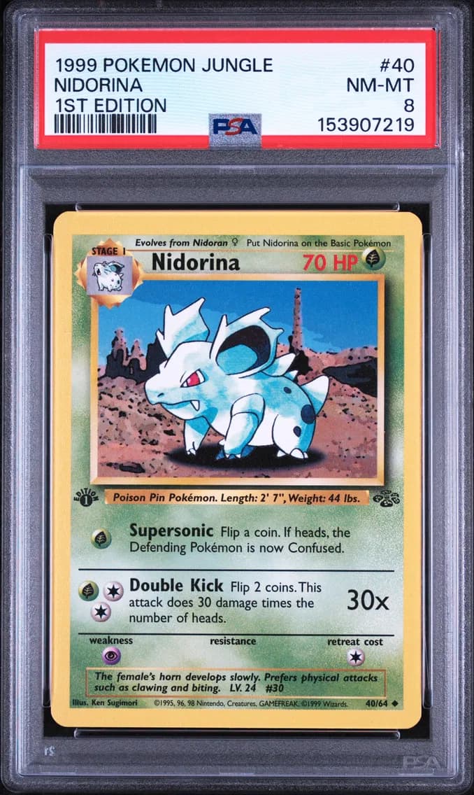 Nidorina 1st Edition, Jungle, PSA 8