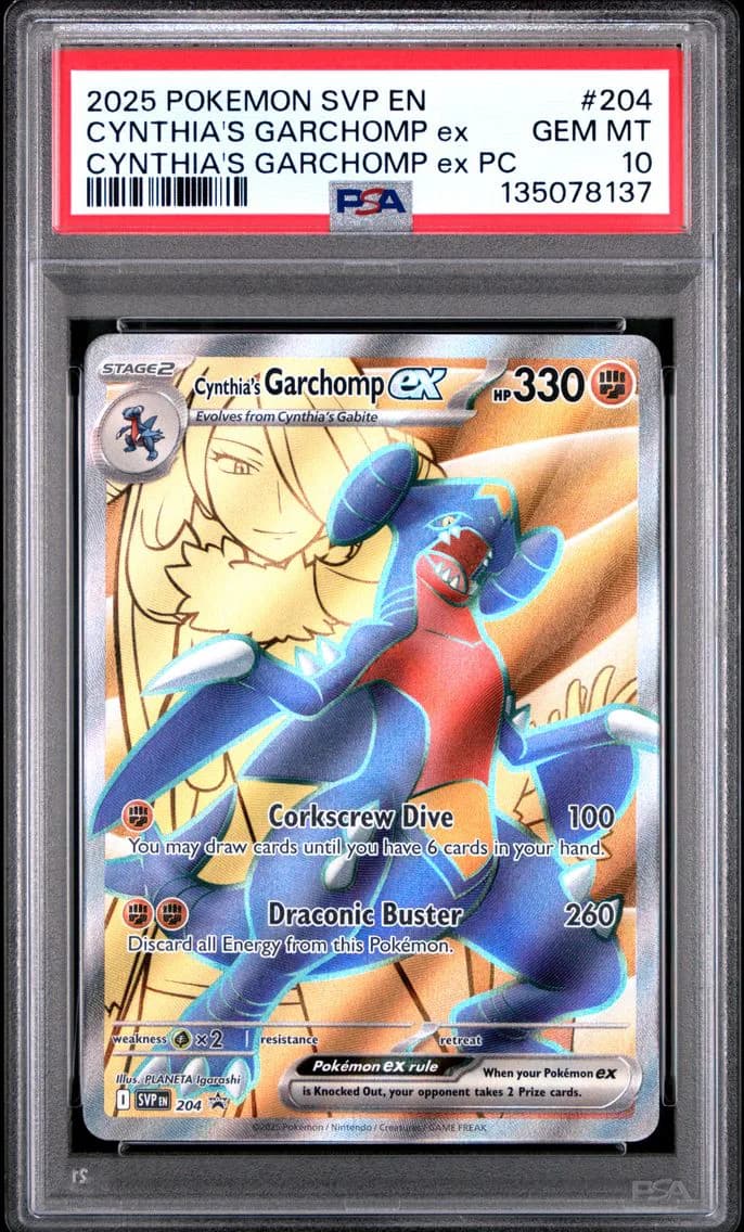 Cynthia's Garchomp EX, SV Black Star Promo, PSA 10