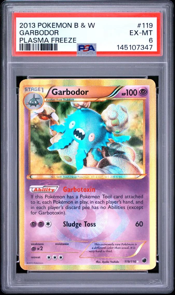 Garbodor, Black & White Plasma Freeze, PSA 6