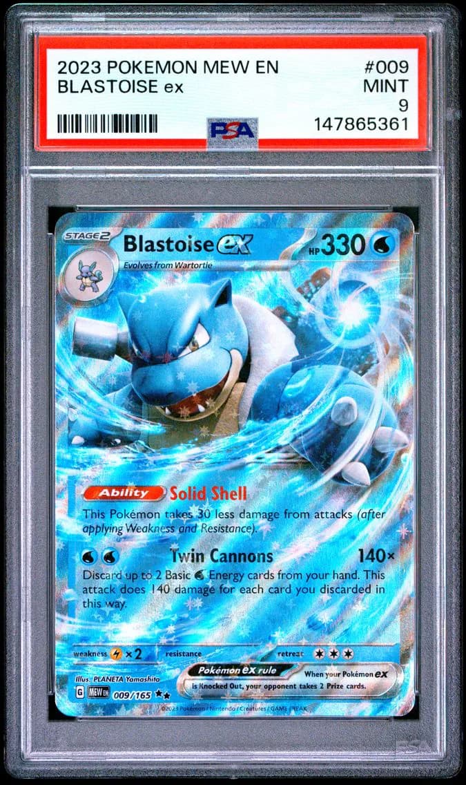 Blastoise EX, 151, PSA 9