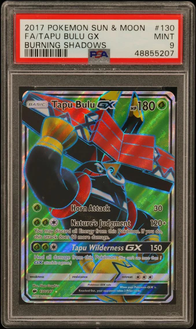 Tapu Bulu GX, Sun & Moon Burning Shadows, PSA 9