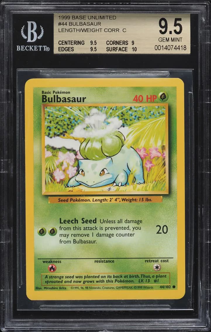 Bulbasaur, Base Unlimited, BGS 9.5