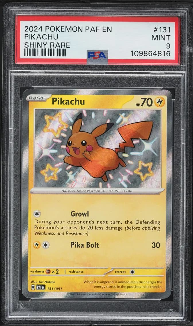 Pikachu, Paldean Fates, PSA 9