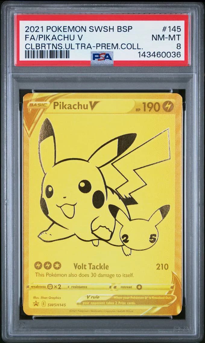 Pikachu V, Swsh Black Star Promo, PSA 8