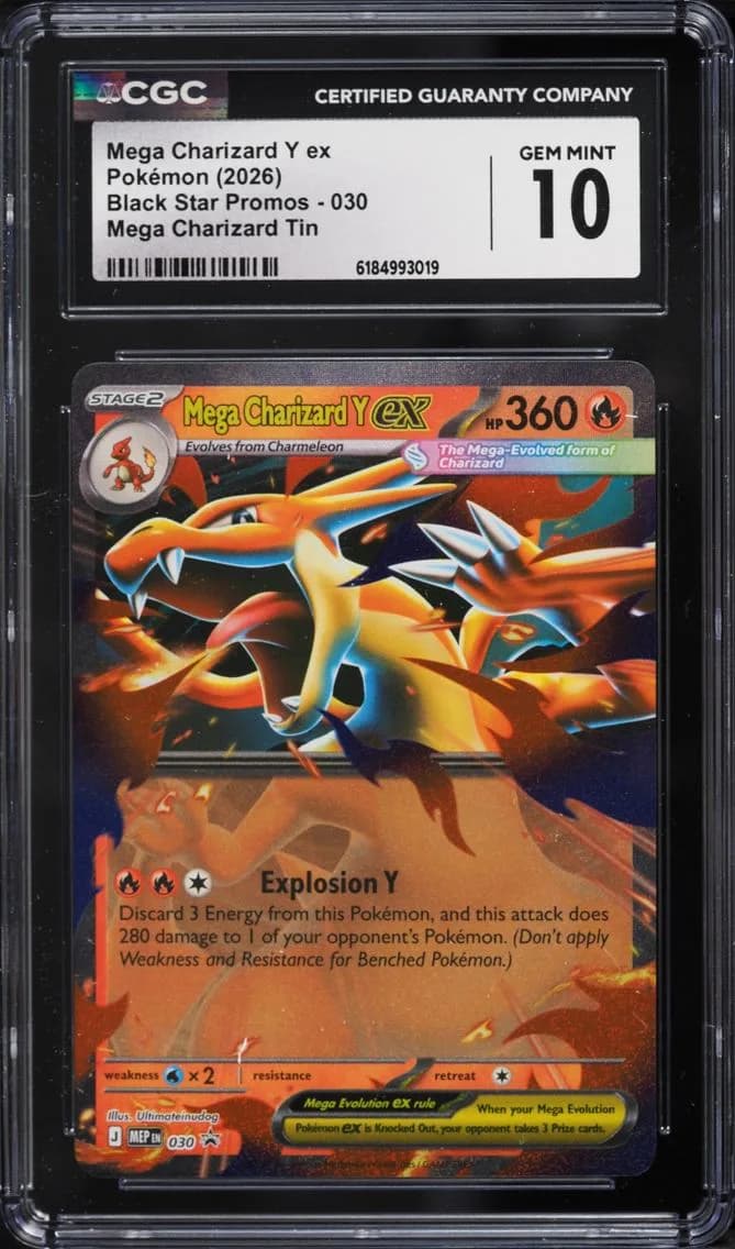 Mega Charizard Y ex, Black Star Promos - Mega Evolution MEP EN, CGC 10