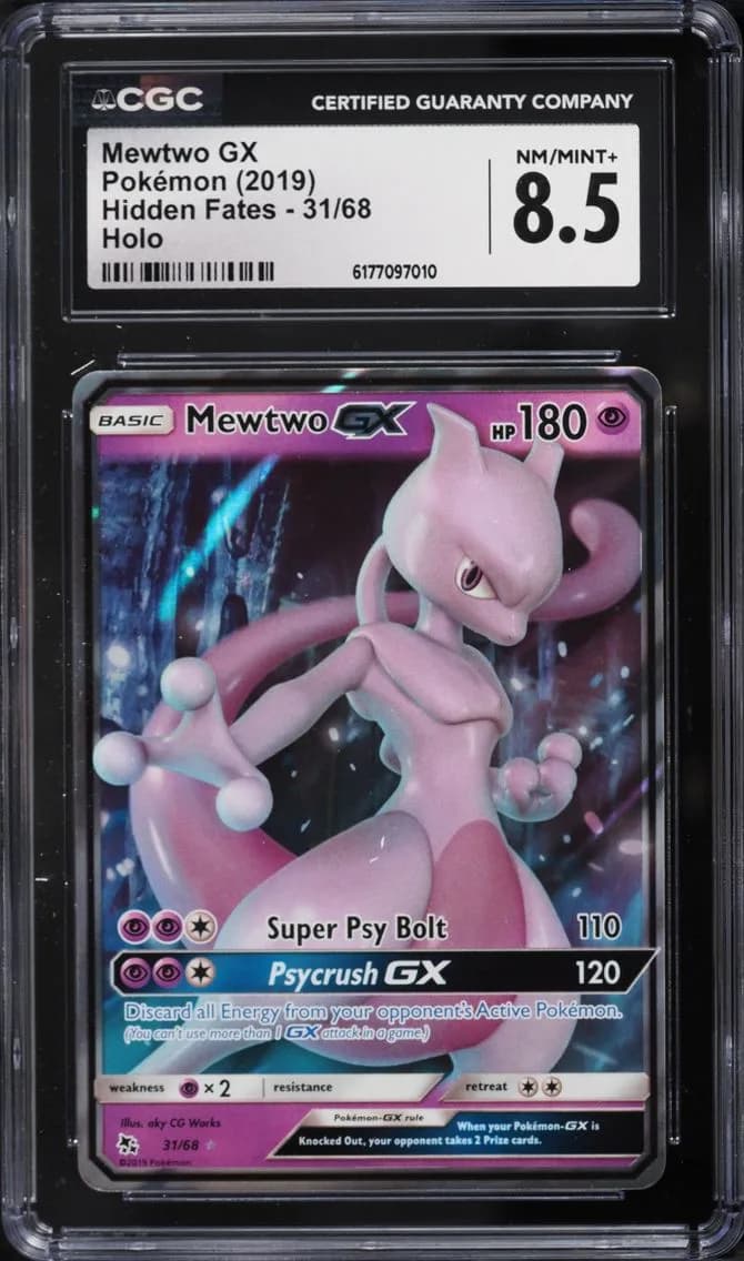 Mewtwo GX, Hidden Fates, CGC 8.5