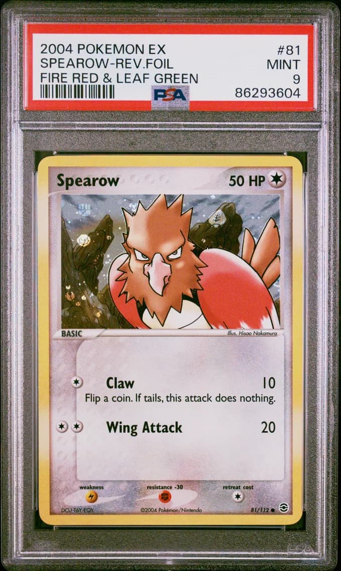 Spearow-Rev.Foil, EX Fire Red & Leaf Green, PSA 9