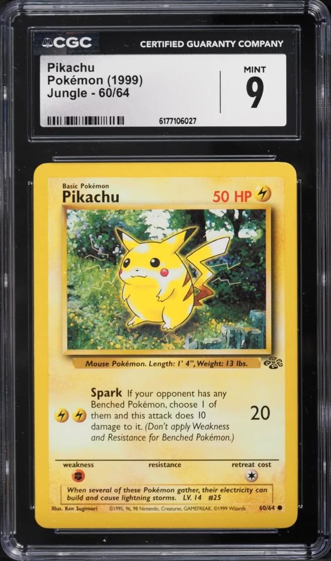 Pikachu, Jungle - Unlimited, CGC 9