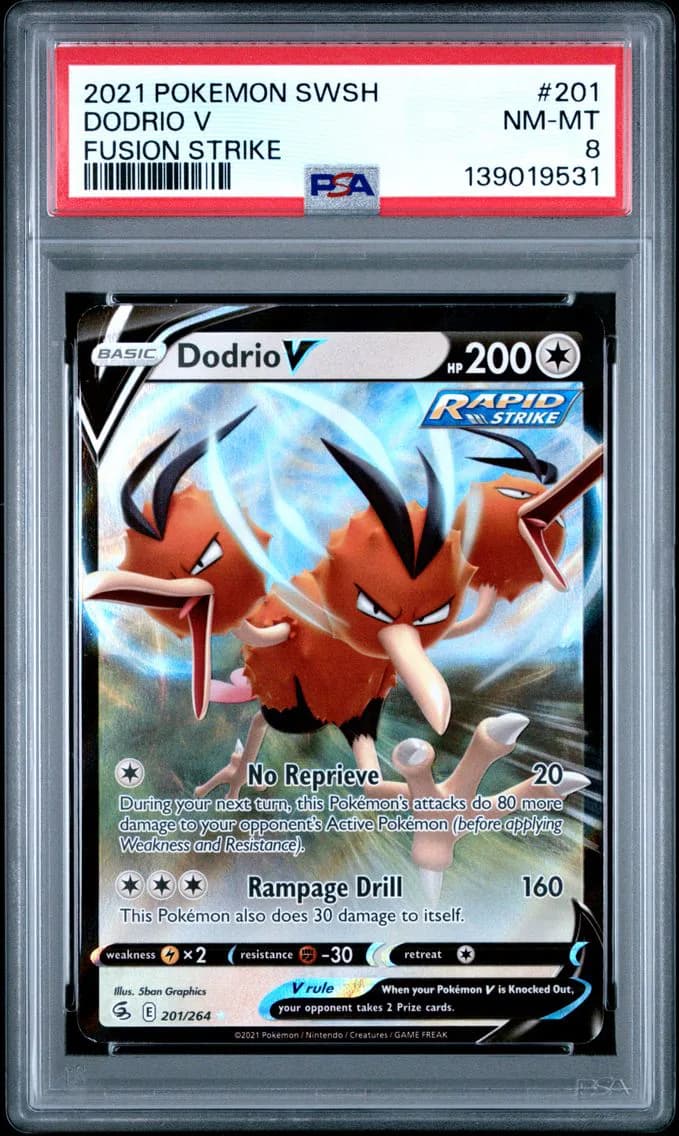 Dodrio V, Sword & Shield Fusion Strike, PSA 8