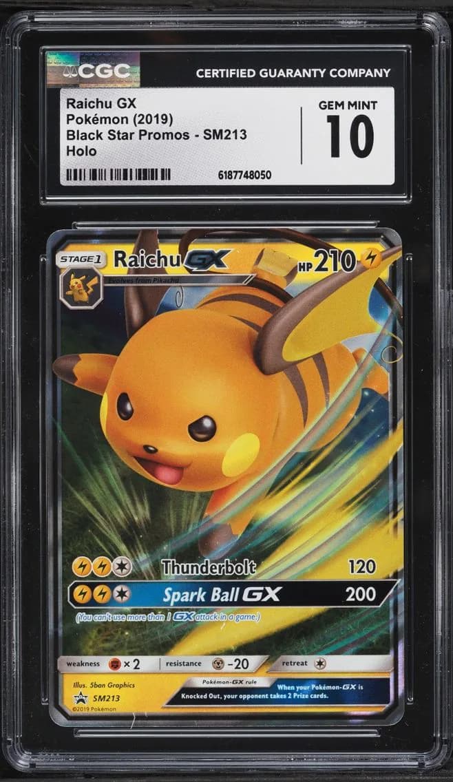 Raichu GX, Black Star Promos - Sun & Moon, CGC 10