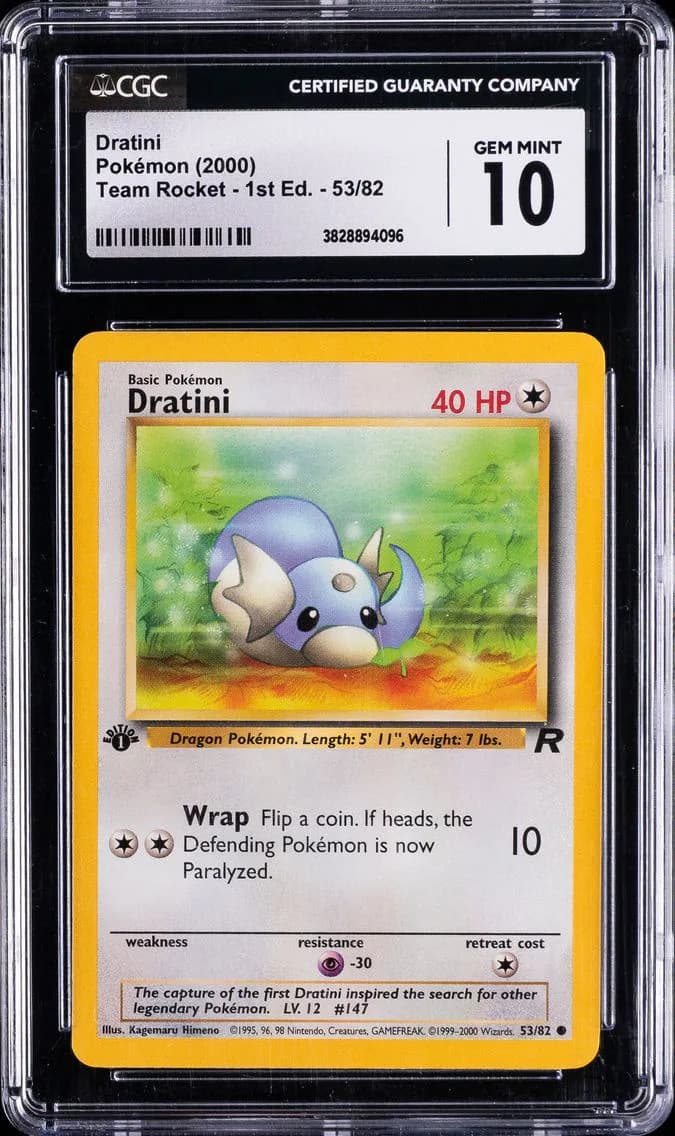 Dratini 1st Edition, Team Rocket - 1st Edition, CGC 10
