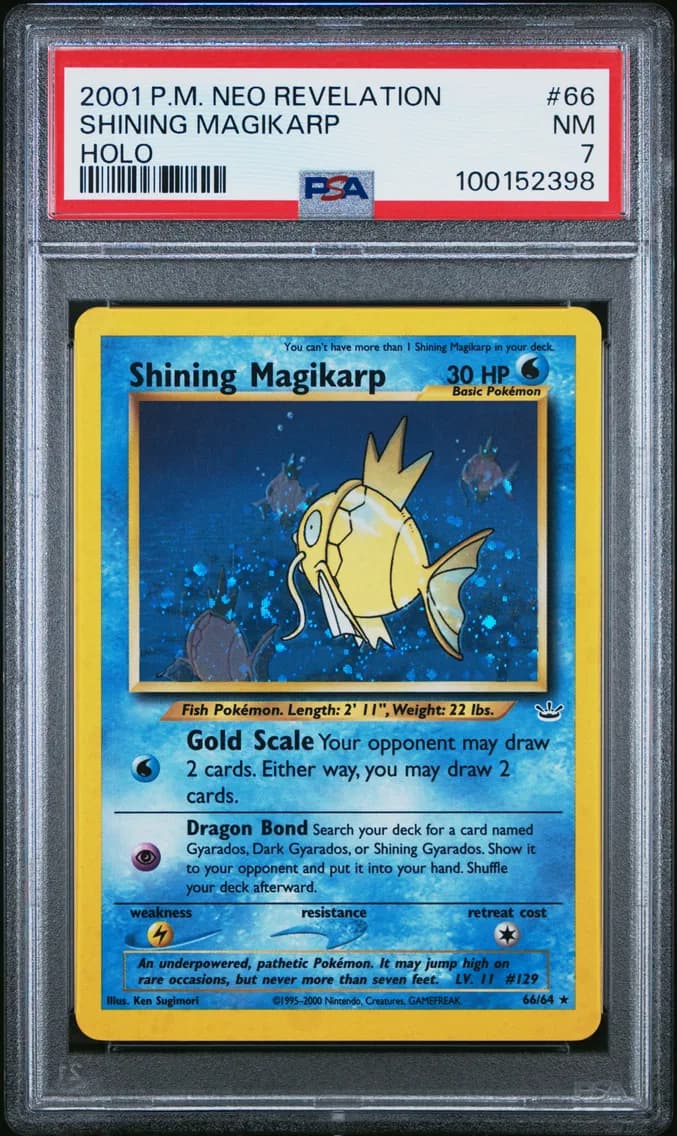 Shining Magikarp-Holo, Neo Revelation, PSA 7