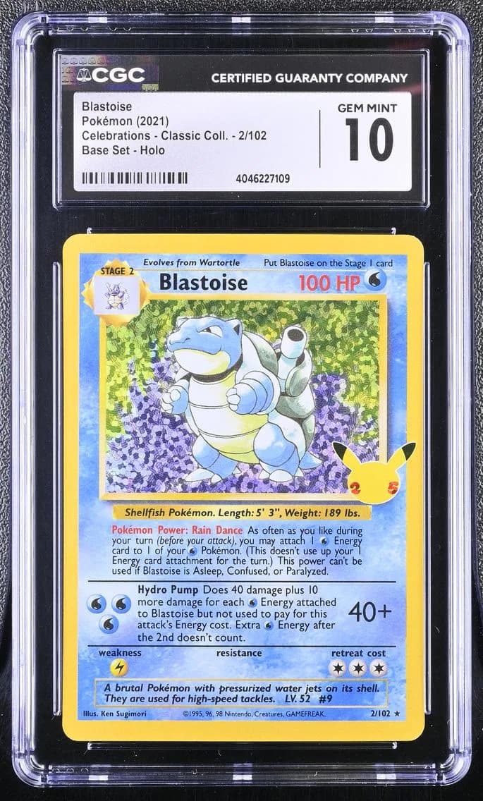 Blastoise, Celebrations - Classic Collection, CGC 10