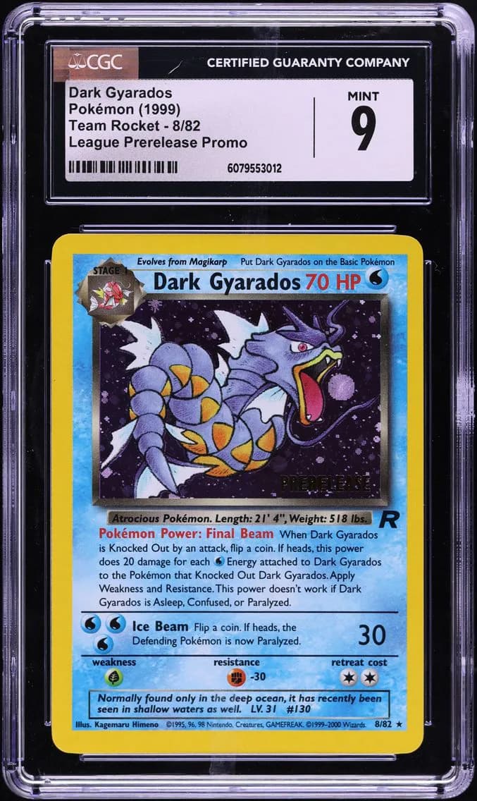Dark Gyarados-Holo, Team Rocket - Unlimited, CGC 9