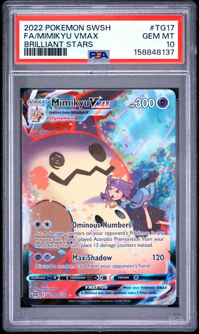 Mimikyu VMAX, Sword & Shield Brilliant Stars, PSA 10