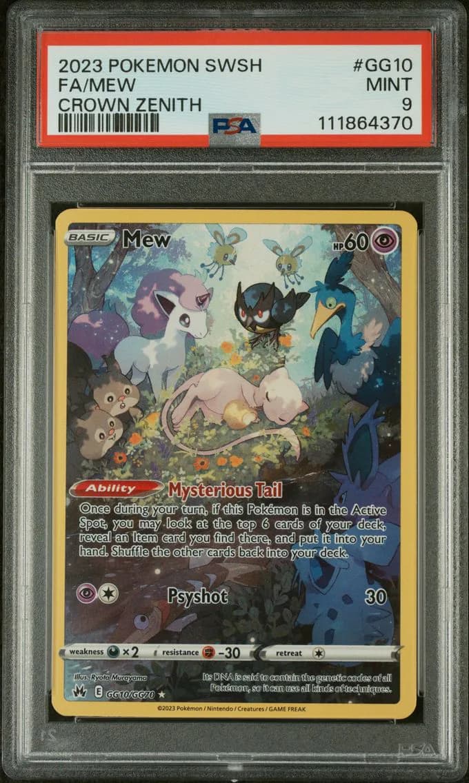 Mew, Sword and Shield Crown Zenith, PSA 9