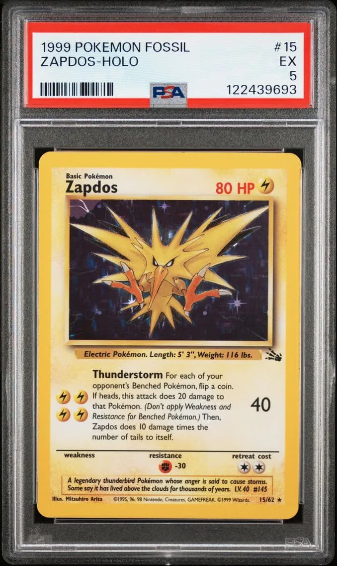 Zapdos-Holo, Fossil, PSA 5